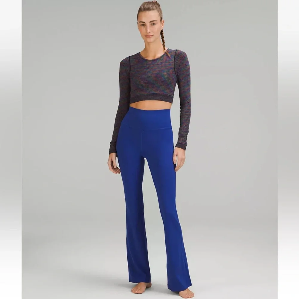 E2 Lululemon‎ Groove High Rise Blue Flared Pants - Picture 4 of 12
